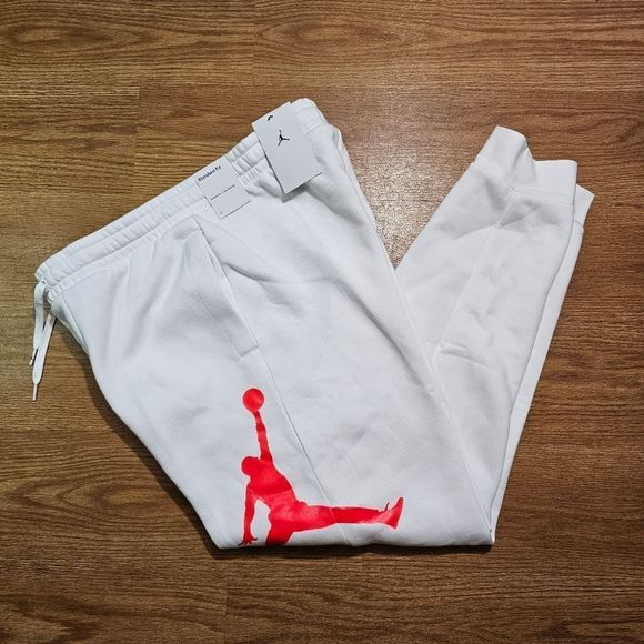 Nike Air Jordan Jumpman Classics Fleece Joggers Pants Men's M White DA6803-100 - Picture 2 of 10